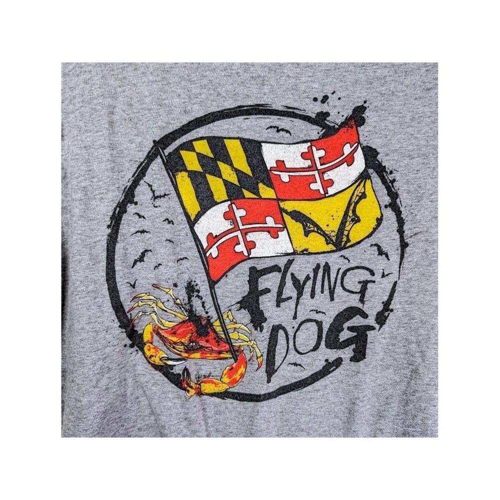 Flying Dog Ralph Steadman T Shirt Size XL Maryland Crab Official Brewery Flag